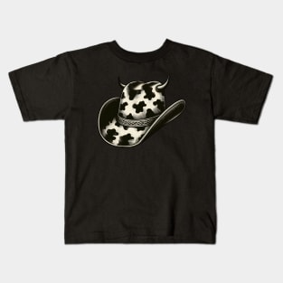 Cow print cowboy hat Kids T-Shirt